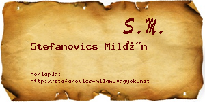 Stefanovics Milán névjegykártya